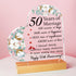 Golden Wedding Anniversary Gifts for Couple 50th Anniversary Plaque